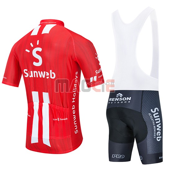 Maglia Sunweb Manica Corta 2020 Rosso Bianco